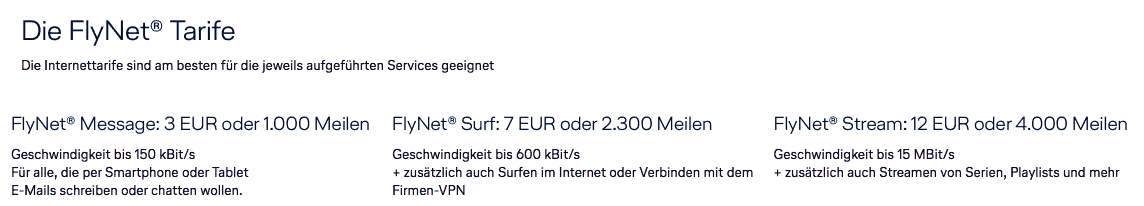 lufthansa flynet packages