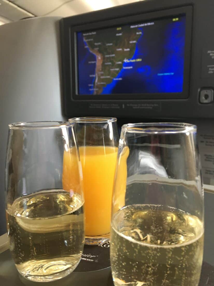 AeroMexico Business Class 788 Pre Departure Drink