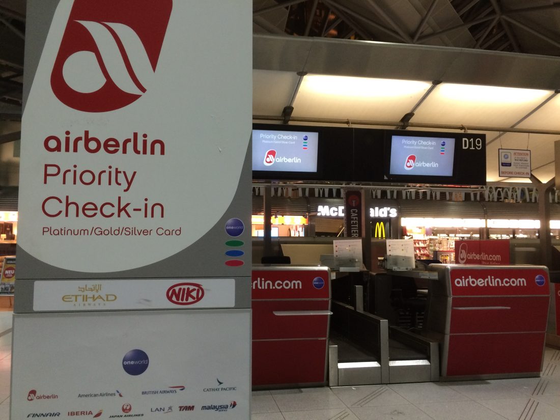 Priority Check-in bei Air Berlin