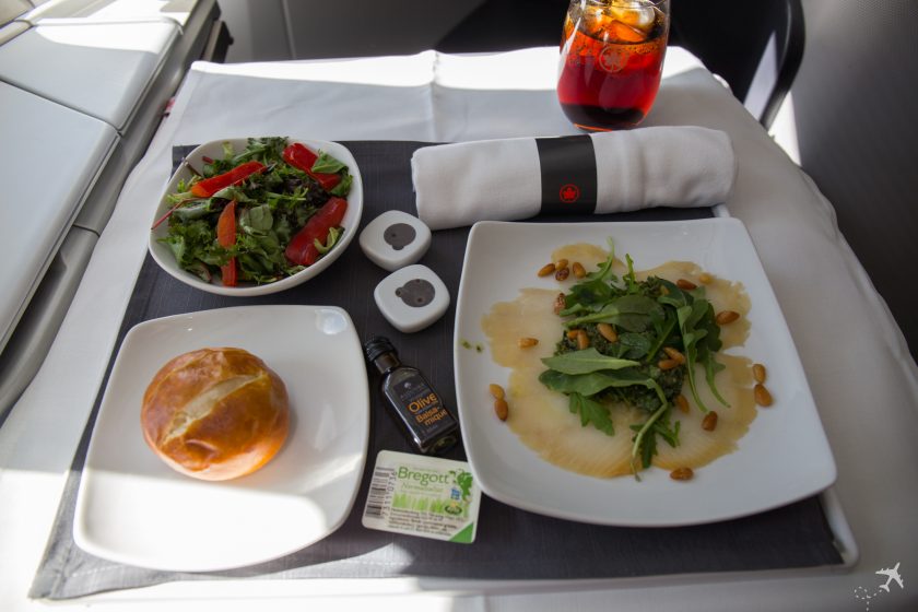 Air Canada Boeing 787-9 Business Class Lunch