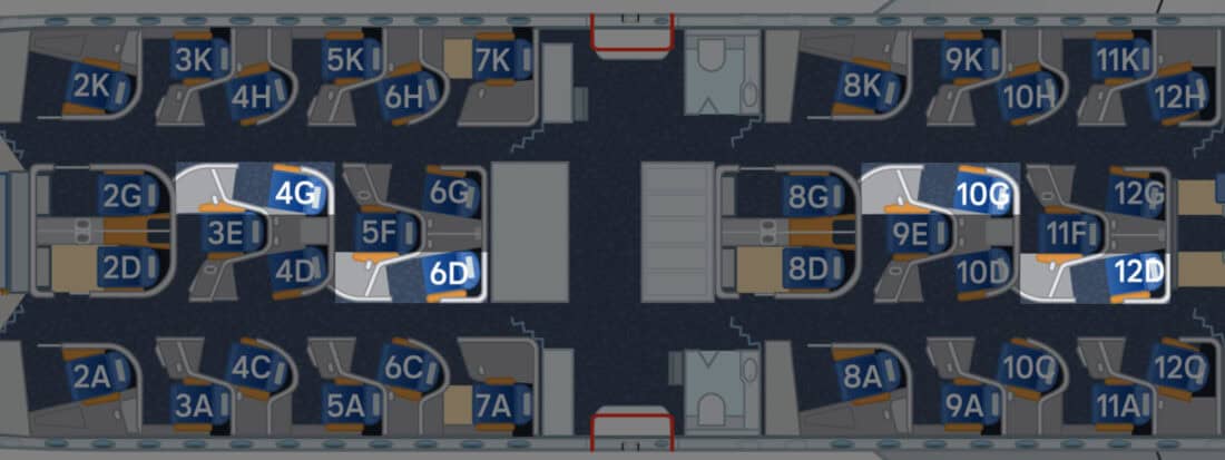 Allegris A350 Sitzplan Langes Bett