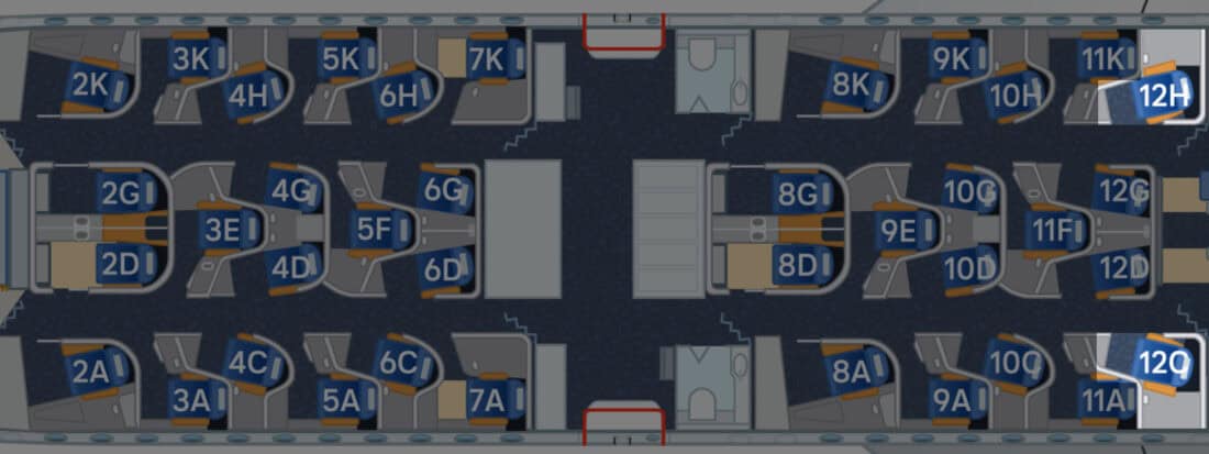 Allegris A350 Sitzplan Letzte Reihe