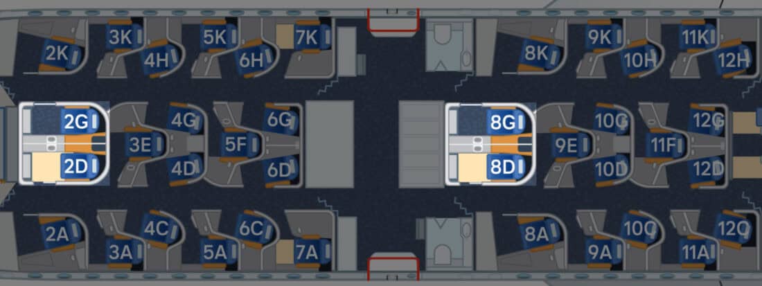Allegris A350 Sitzplan Mitte Suites