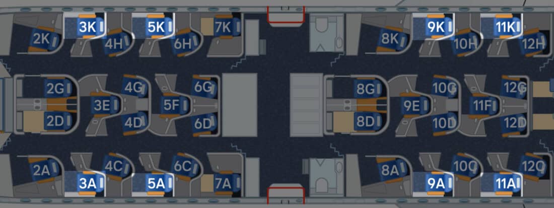 Allegris A350 Sitzplan Privacy Seats