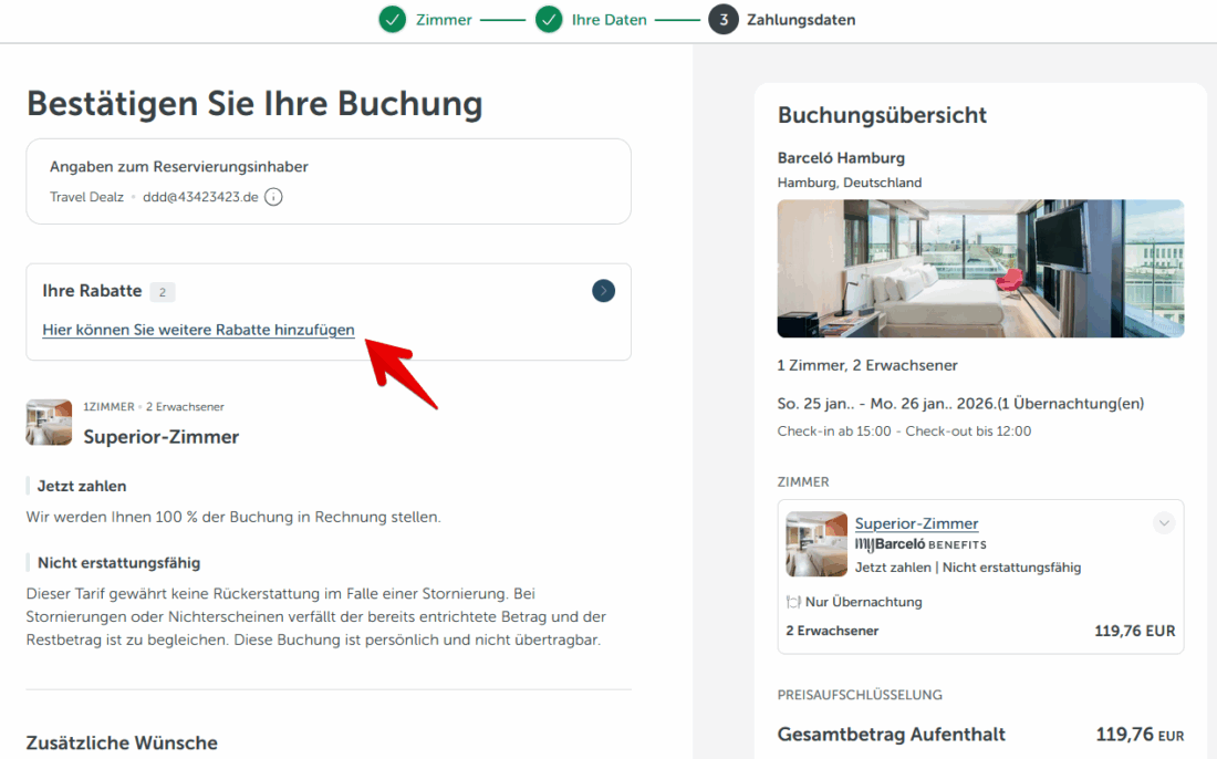 Barcelo Gutschein einloesen
