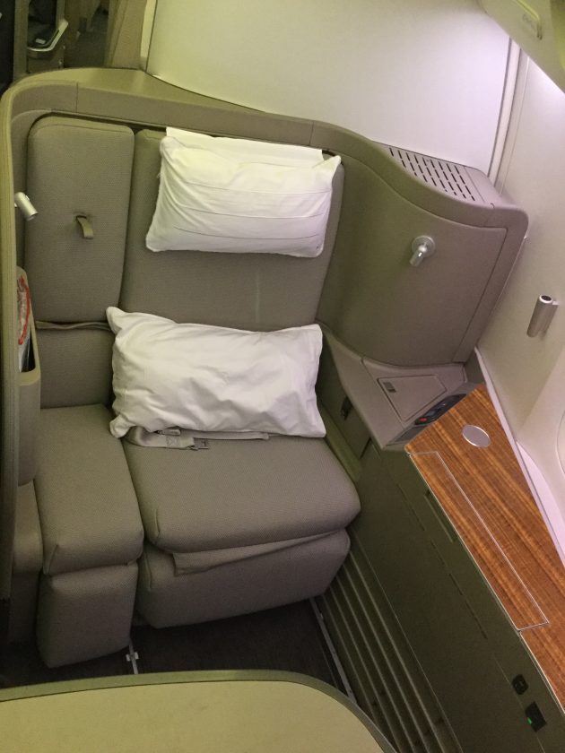 Cathay Pacific Business Class Sitz