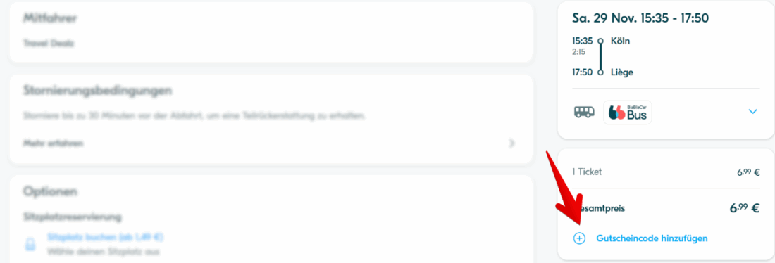 BlaBlaCar Bus Gutschein einloesen