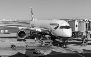 British Airways A350 Graustufen