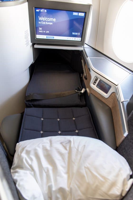 British Airways Club Suite Seat lie flat 2