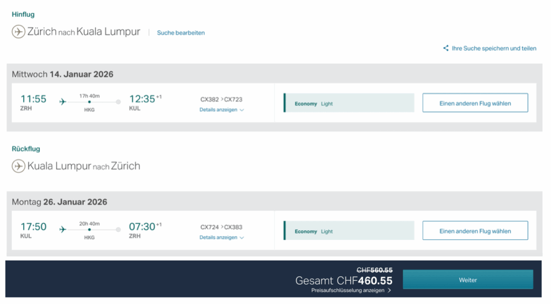 CX ZRH KUL
