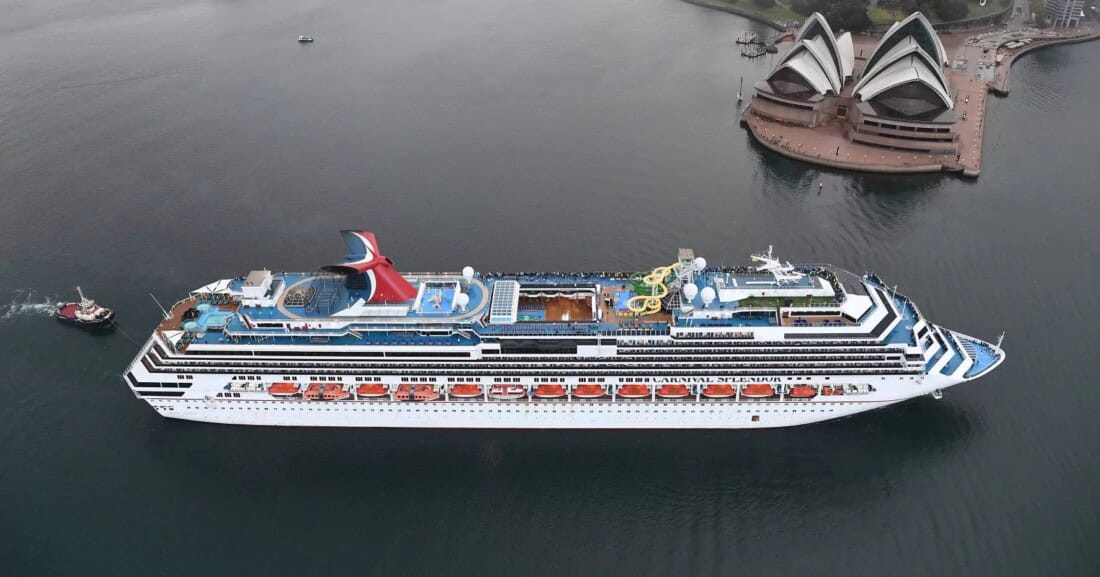 Carnival Splendor Sails Near Sydney Opera House