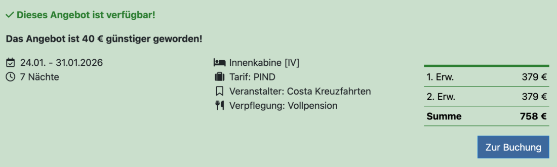 Costa Smeralda Mittelmeer ab Savona