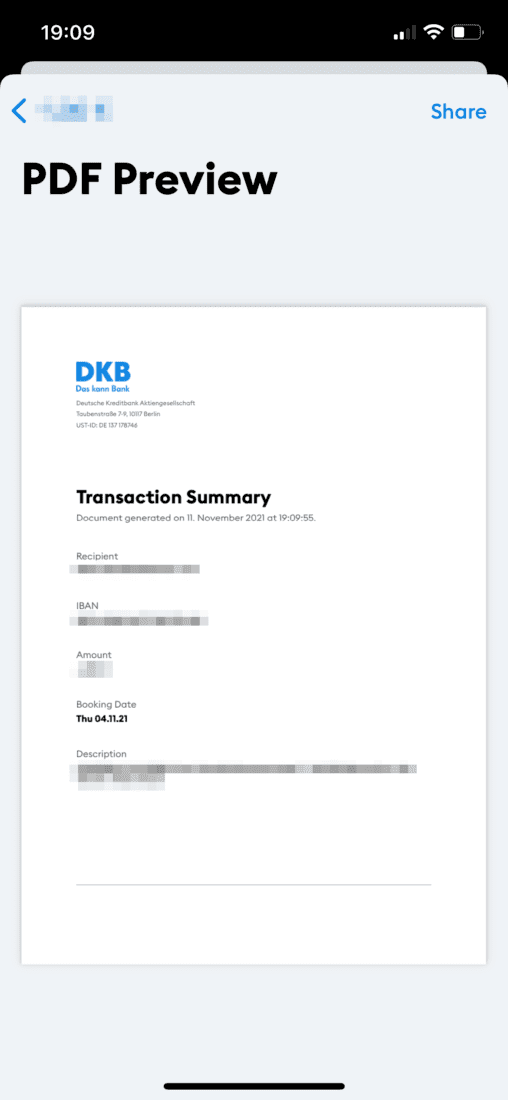 DKB App Neu Transaction Summary