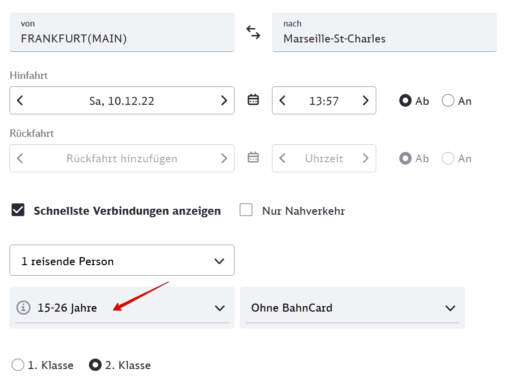 Deutsche Bahn bahn.de Verbindungen Ihre Anfra
