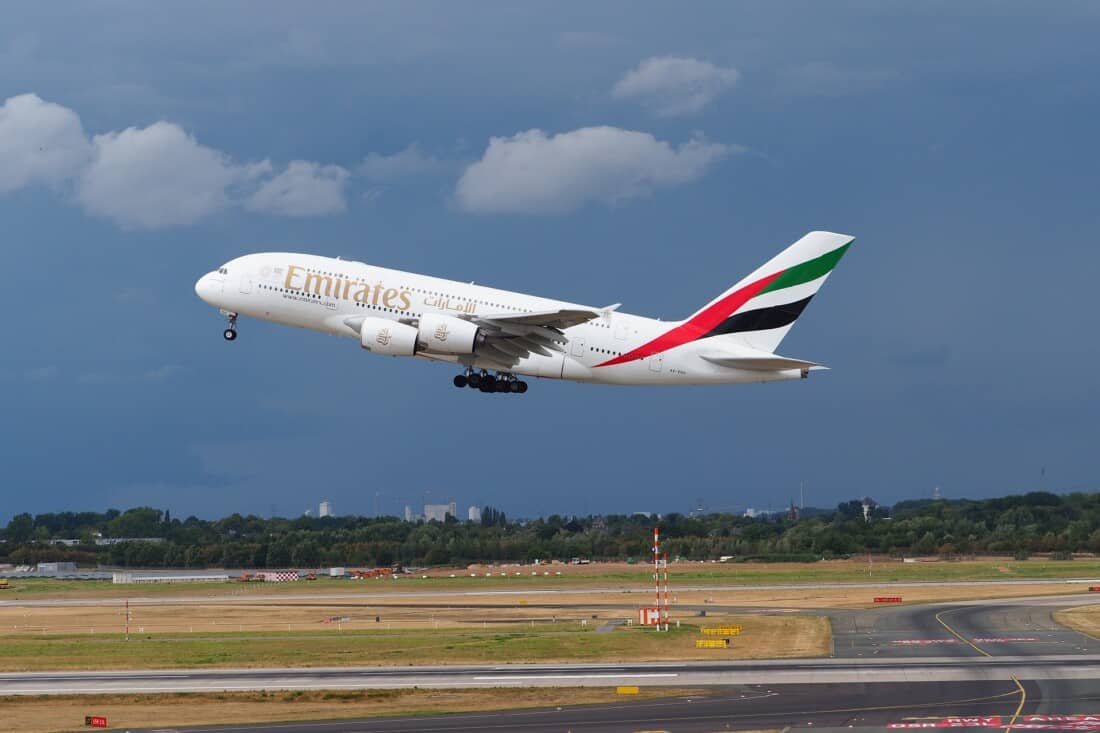 Emirates Airbus A380 Takeoff