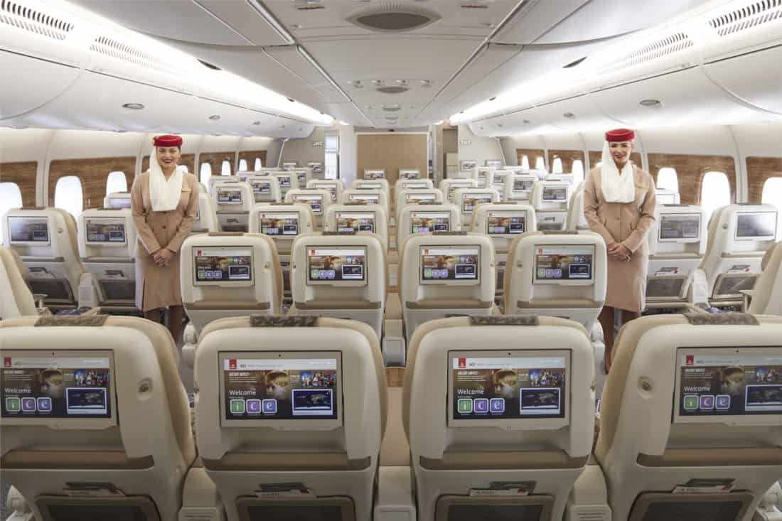 Emirates Premium Economy Sitz Rückansicht
