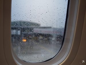 Regen Flugzeugfenster
