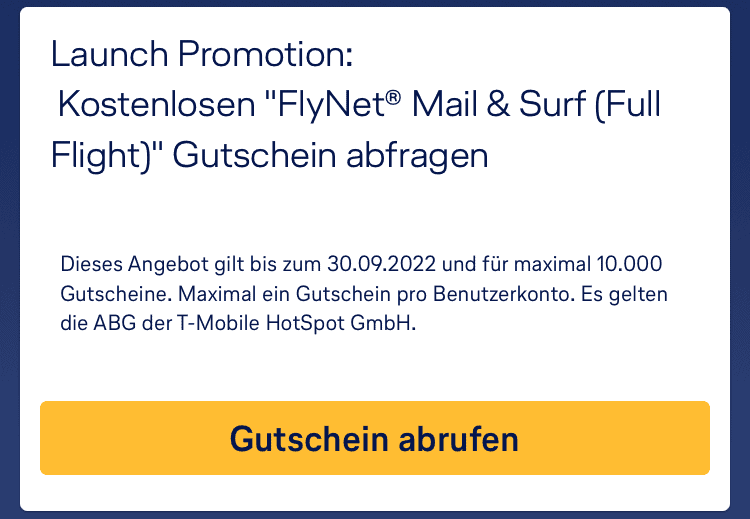 Flynet App gratis Gutschein