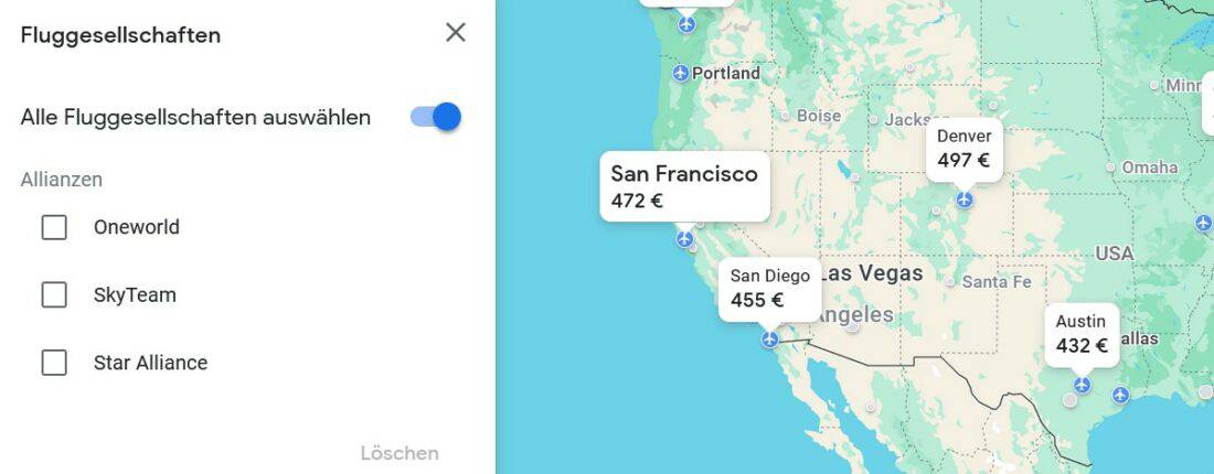 Google Flights Karte Filter 1