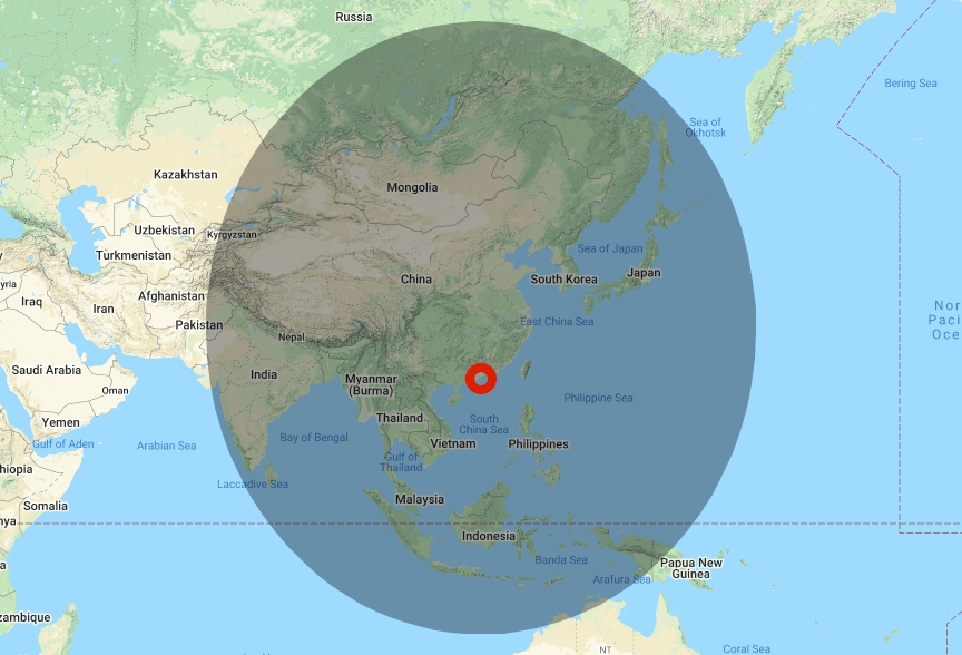 Great Circle Mapper Short Distance Zone Asia Miles