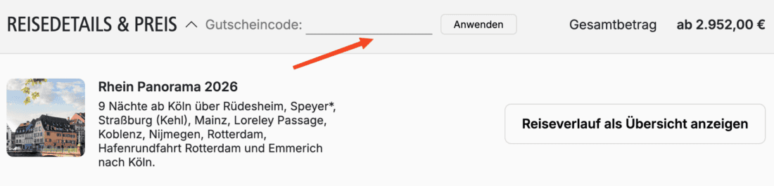 Gutscheineinlösung A-Rosa