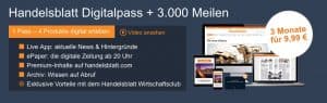 Handelsblatt Digitalpass mit Miles&More Meilen