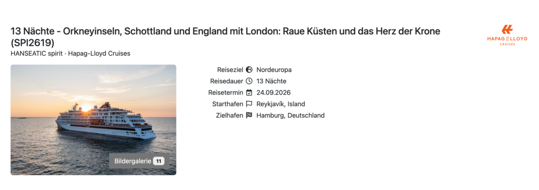 Hanseatic Spirit Reykjavik Hamburg