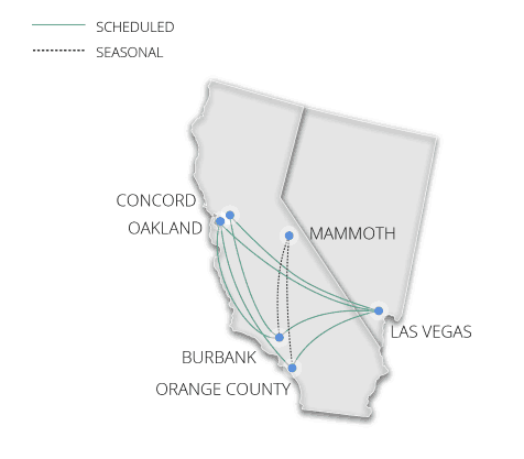 JetSuiteX Route Map