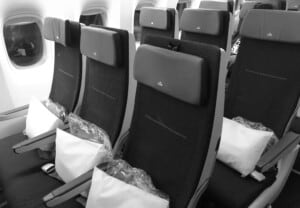 KLM Economy sitz graustufen