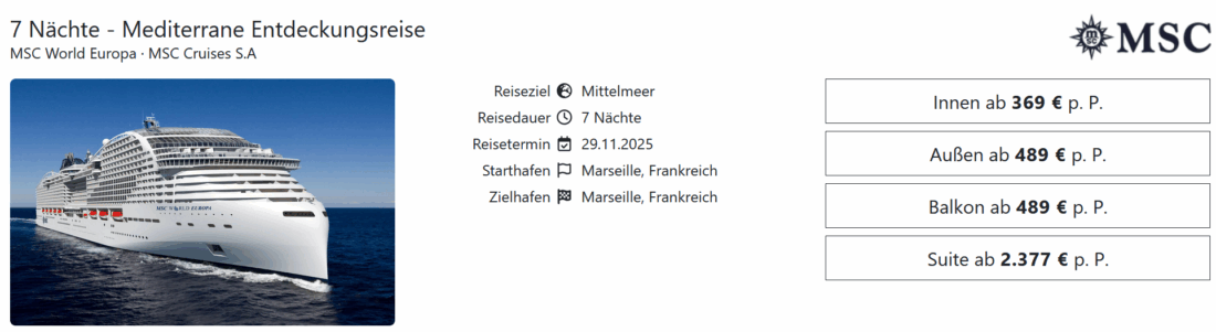 Kreuzfahrten buchen bei Travel Dealz.de — Mozilla