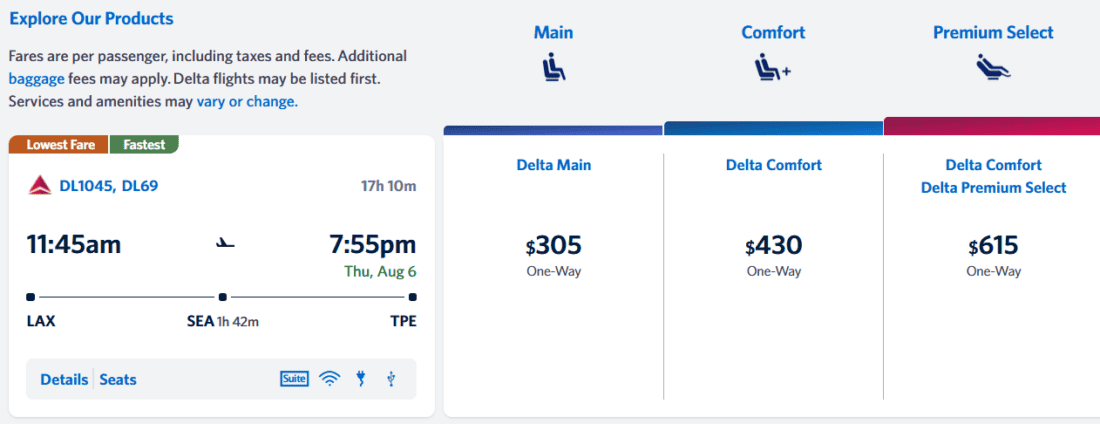 LAX TPE 615 USD