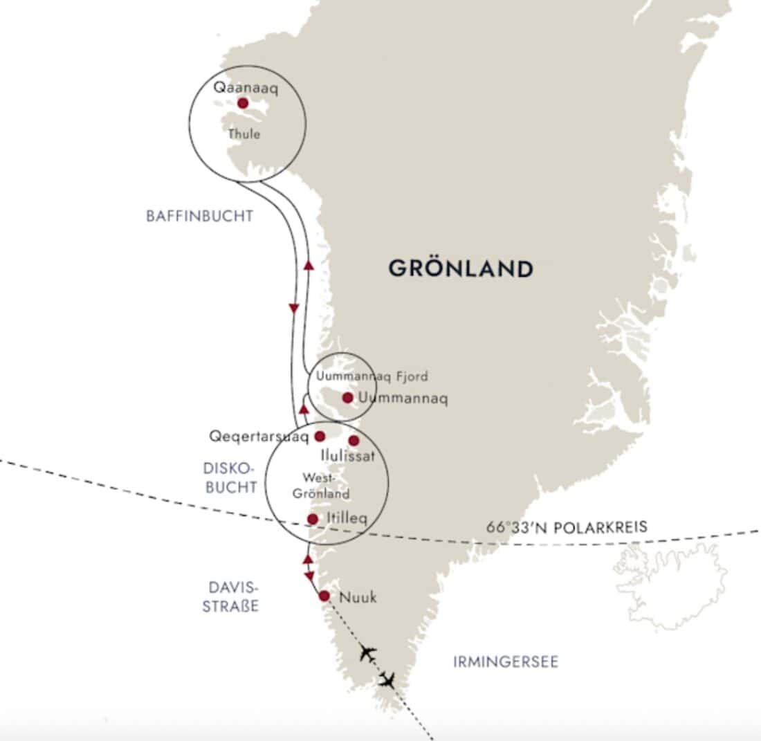 Greenland Route Map