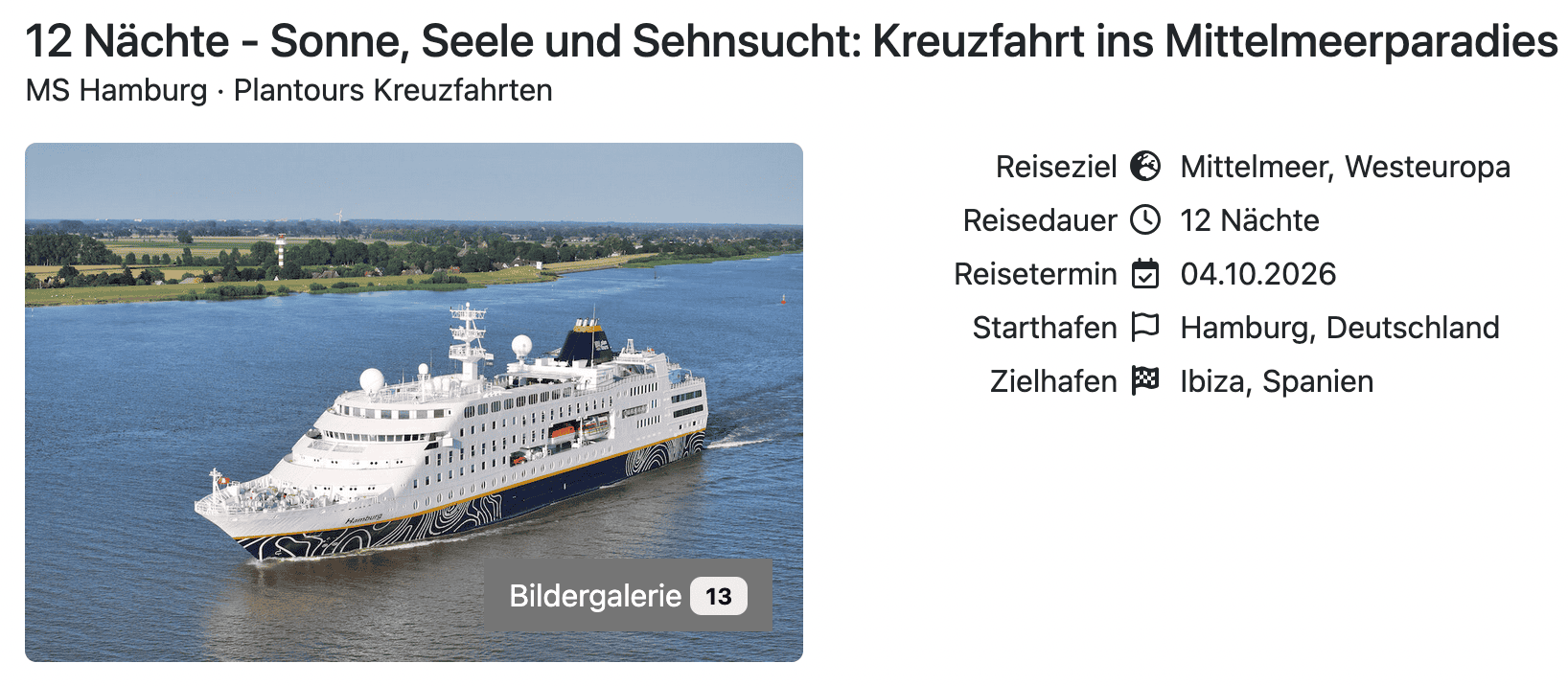 MS Hamburg Hamburg Ibiza