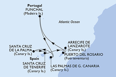 MSC Musica - Kanaren und Madeira