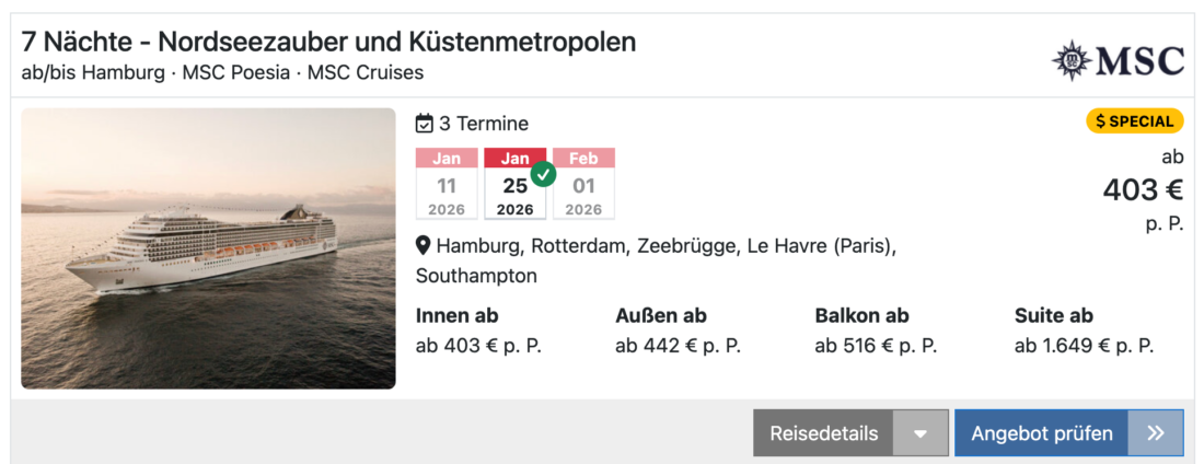 MSC Poesia Westeuropa ab Hamburg