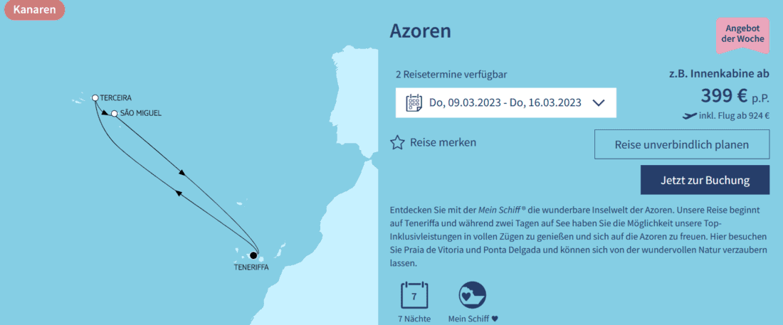 MeinSchiff Herz Azoren