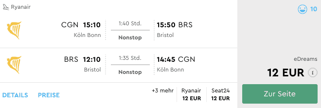 Momondo CGN-BRS Ryanair