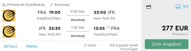 Momondo FRA-JFK Primera Air