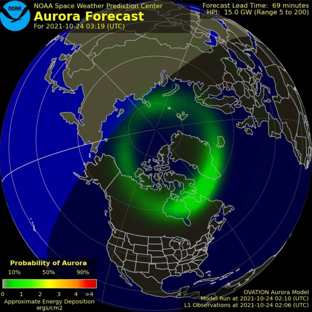 Nordlichtprognose NOAA