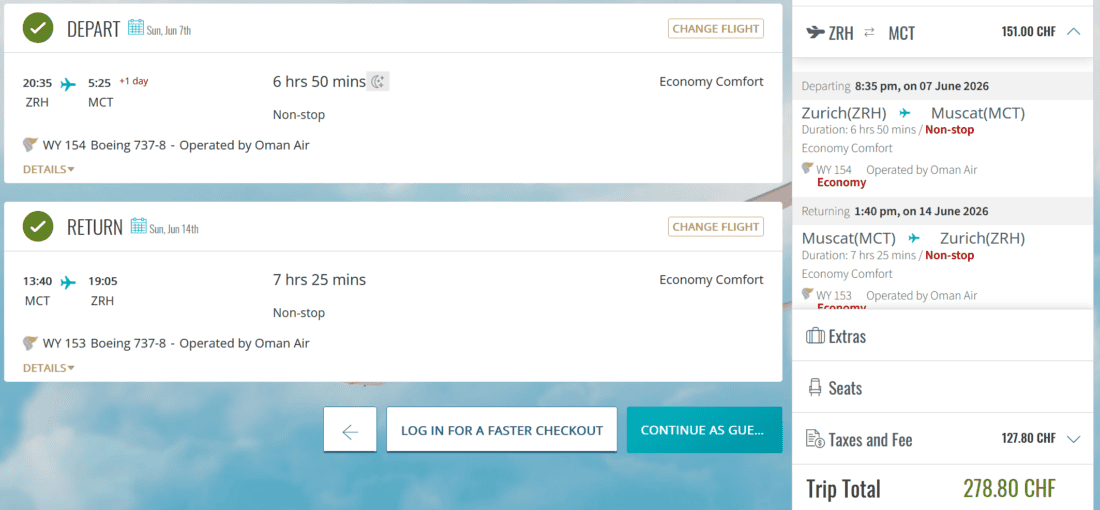 Oman Air Flight selection &mdash; Mozilla Firefox 2026