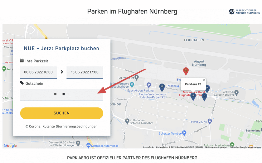 Flughafen Nürnberg Parken Rabatt Code