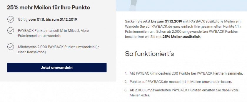 Payback Punkte Mit 25 Bonus Zu Miles More Ubertragen Nur Noch
