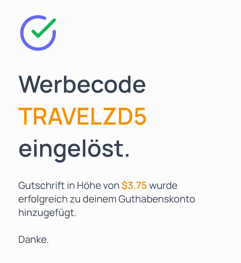 Roamless Guthaben hinzugefuegt