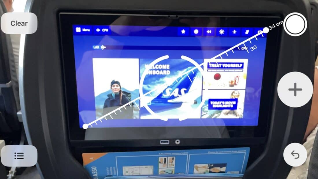 SAS Premium Economy LAX CPH Review Bildschirm 34 cm 13.3 inches