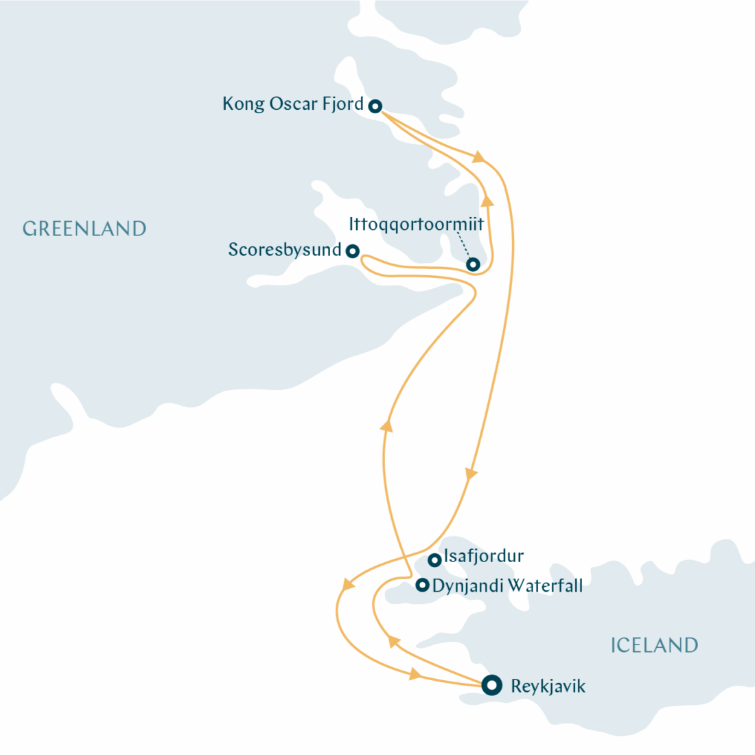 SH Diana Routenkarte Island und Grönland