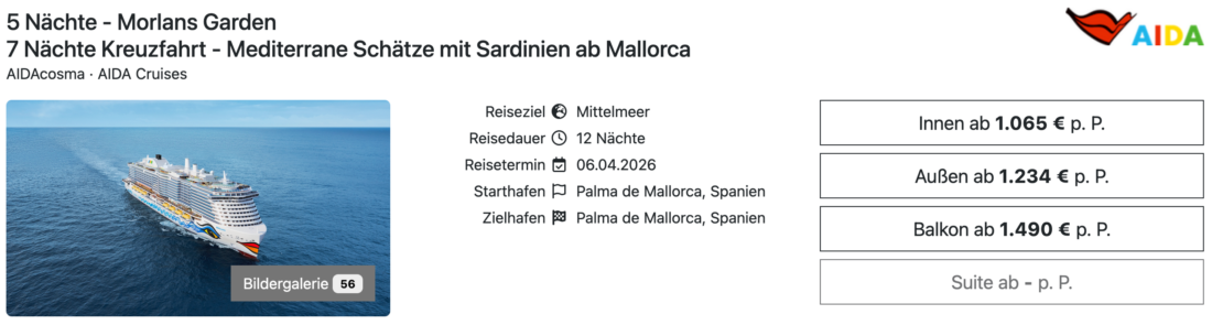 SLR AIDAcosma mit Hotel