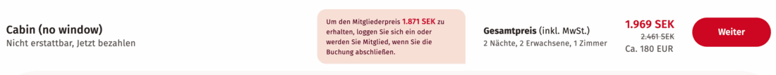 Scandic Gutscheineinlösung erfolgreich