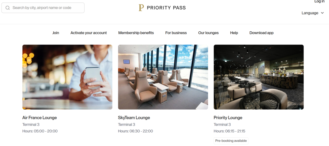 Air France Lounge is one of three Priority Pass lounges in FRA T3