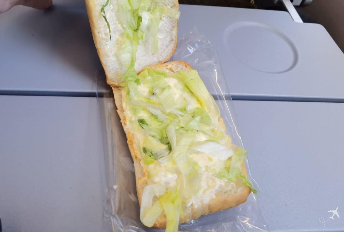 Singapore Airlines CPH FCO Sandwich aufgeklappt
