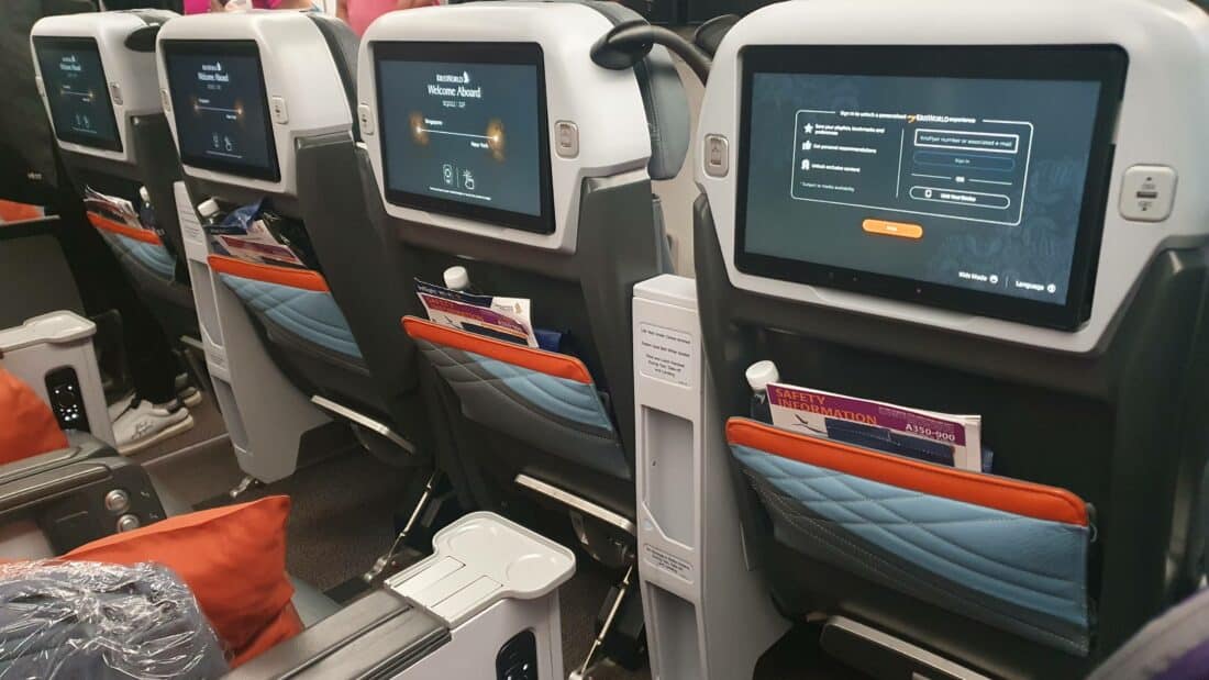 Singapore Airlines Premium Economy Screens